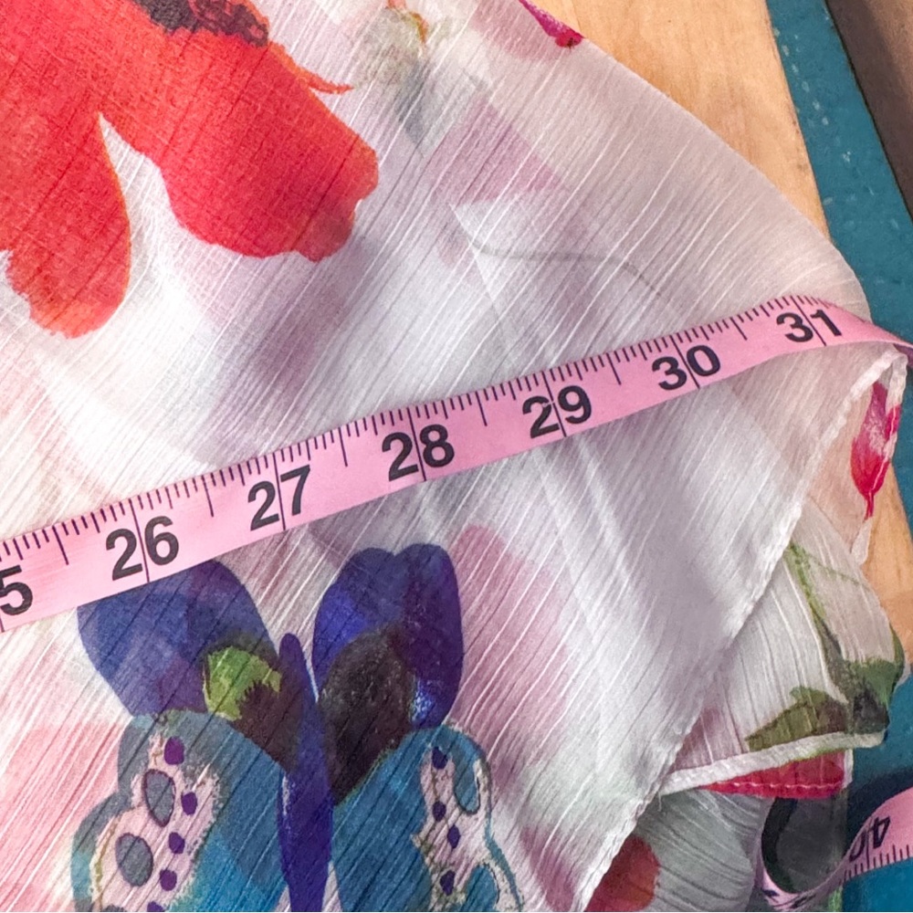 Floral Butterfly Lightweight Kimono Wrap Shawl Scarf One Size - Picture 6 of 10